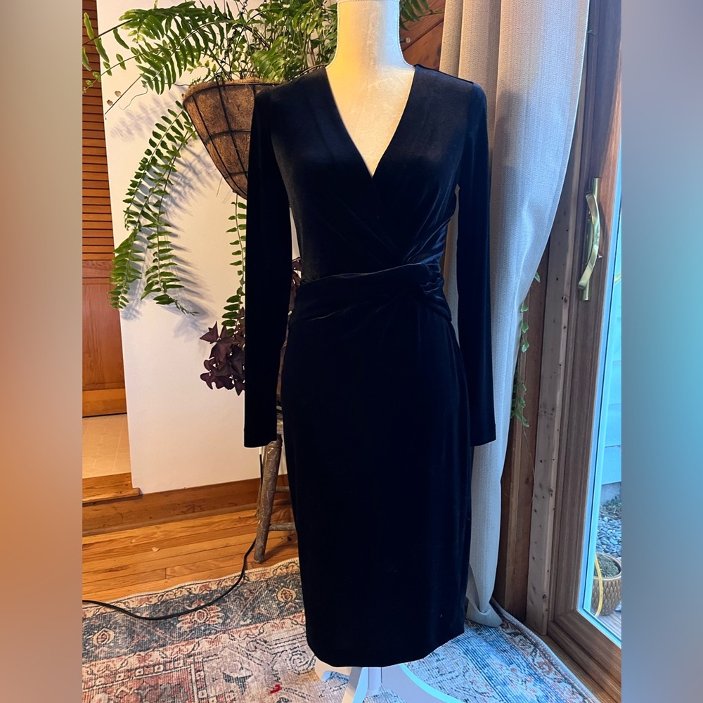 Black Velvet Midi Dress